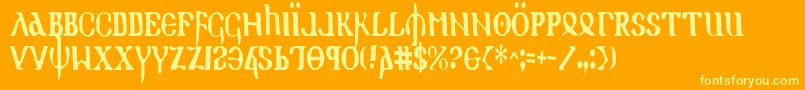 Holyv2c Font – Yellow Fonts on Orange Background