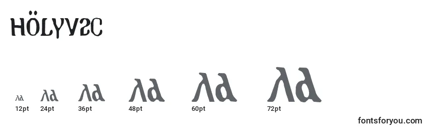 Размеры шрифта Holyv2c (129807)