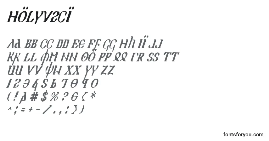 A fonte Holyv2ci (129808) – alfabeto, números, caracteres especiais