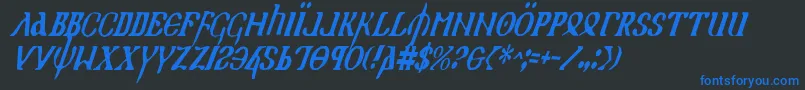 Holyv2ci Font – Blue Fonts on Black Background