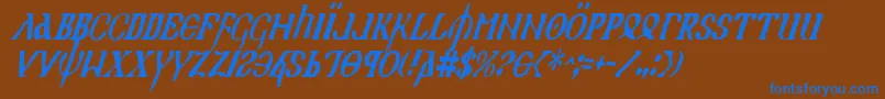 Holyv2ci Font – Blue Fonts on Brown Background