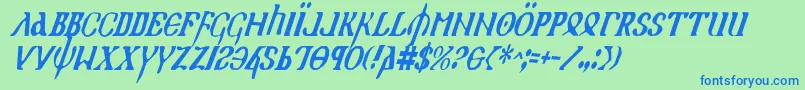 Holyv2ci Font – Blue Fonts on Green Background