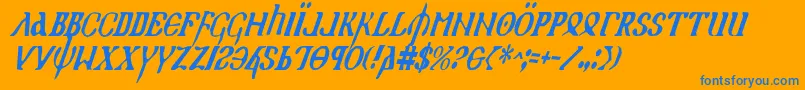 Holyv2ci Font – Blue Fonts on Orange Background