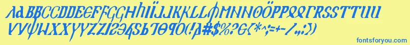 Holyv2ci Font – Blue Fonts on Yellow Background