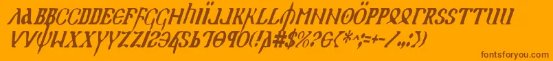 Holyv2ci Font – Brown Fonts on Orange Background