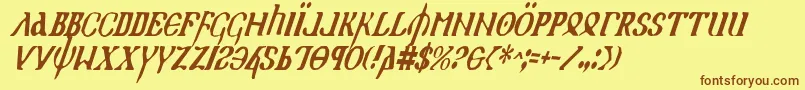 Holyv2ci Font – Brown Fonts on Yellow Background