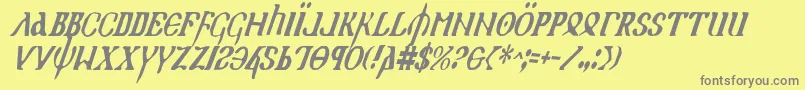 Holyv2ci Font – Gray Fonts on Yellow Background