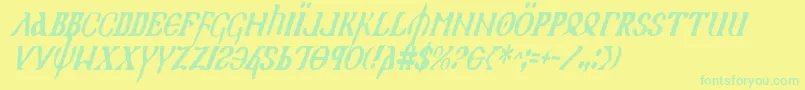 Holyv2ci Font – Green Fonts on Yellow Background