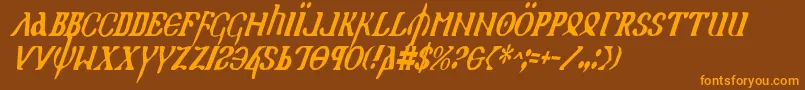 Holyv2ci Font – Orange Fonts on Brown Background