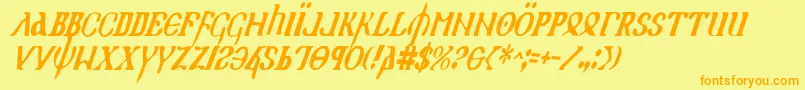 Holyv2ci Font – Orange Fonts on Yellow Background