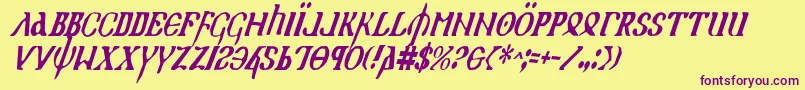 Holyv2ci Font – Purple Fonts on Yellow Background
