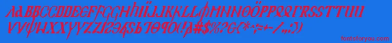 Holyv2ci Font – Red Fonts on Blue Background