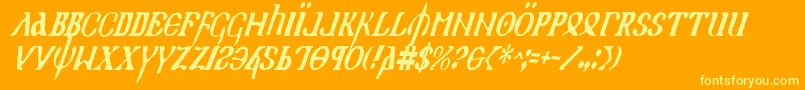 Holyv2ci Font – Yellow Fonts on Orange Background