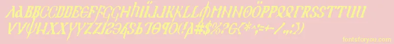 Holyv2ci Font – Yellow Fonts on Pink Background