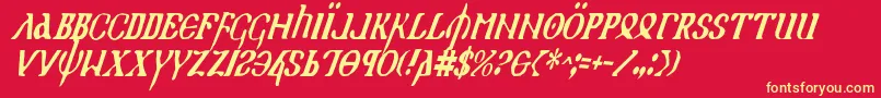 Holyv2ci Font – Yellow Fonts on Red Background