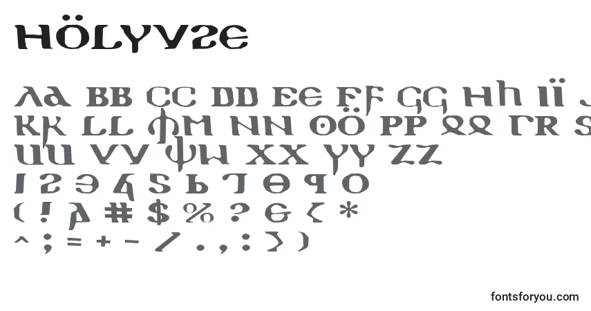 Schriftart Holyv2e (129809) – Alphabet, Zahlen, spezielle Symbole