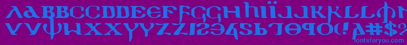 Holyv2e Font – Blue Fonts on Purple Background