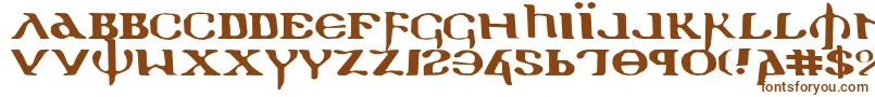 Holyv2e-Schriftart – Braune Schriften auf weißem Hintergrund