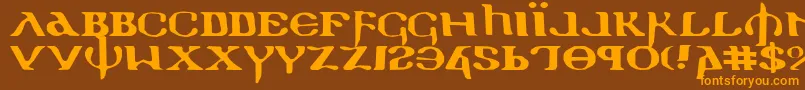 Holyv2e Font – Orange Fonts on Brown Background