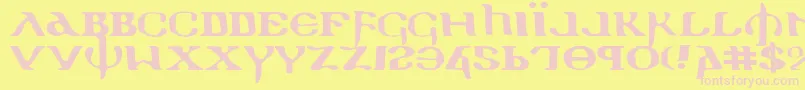 Holyv2e-fontti – vaaleanpunaiset fontit keltaisella taustalla
