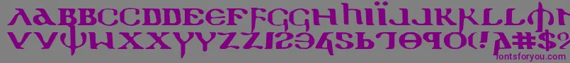 フォントHolyv2e – 紫色のフォント、灰色の背景