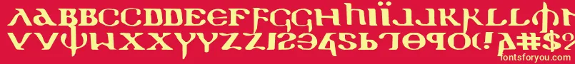 Holyv2e Font – Yellow Fonts on Red Background