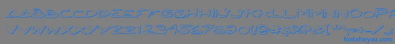 フォントJettafs – 灰色の背景に青い文字