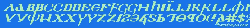 Holyv2ei Font – Green Fonts on Blue Background