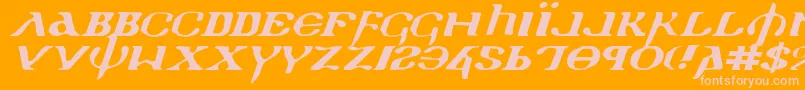 Holyv2ei-Schriftart – Rosa Schriften auf orangefarbenem Hintergrund