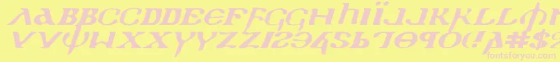 Holyv2ei Font – Pink Fonts on Yellow Background