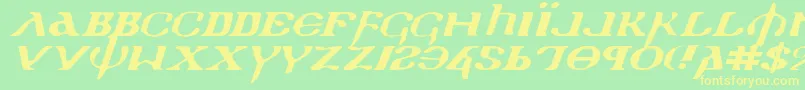 Holyv2ei Font – Yellow Fonts on Green Background
