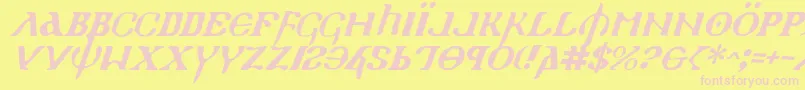 Holyv2i Font – Pink Fonts on Yellow Background