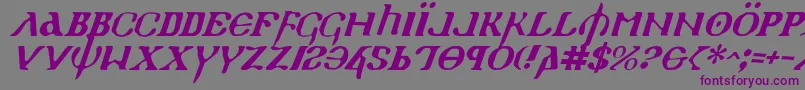 Holyv2i-fontti – violetit fontit harmaalla taustalla