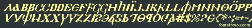 フォントHolyv2i – 黒い背景に黄色の文字