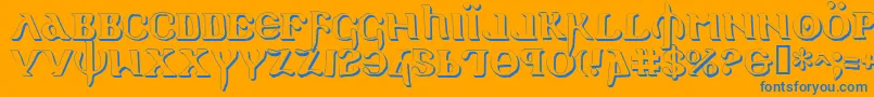 Holyv2s Font – Blue Fonts on Orange Background