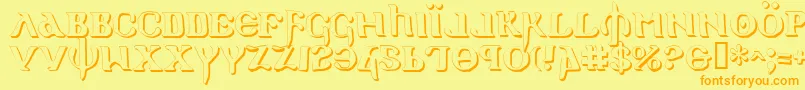 Holyv2s Font – Orange Fonts on Yellow Background