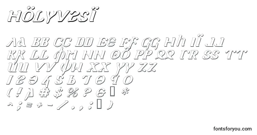 A fonte Holyv2si (129813) – alfabeto, números, caracteres especiais