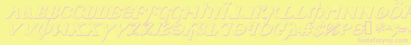 Holyv2si-Schriftart – Rosa Schriften auf gelbem Hintergrund