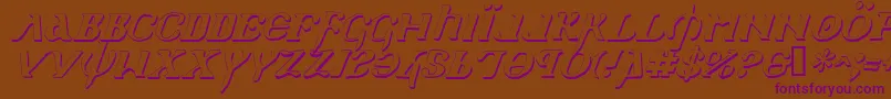 Holyv2si-Schriftart – Violette Schriften auf braunem Hintergrund