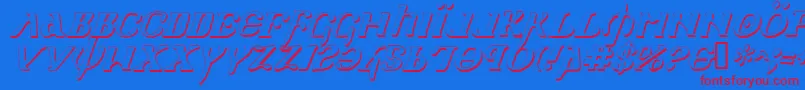 Holyv2si-Schriftart – Rote Schriften auf blauem Hintergrund