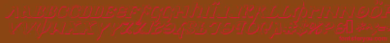 Holyv2si-Schriftart – Rote Schriften auf braunem Hintergrund