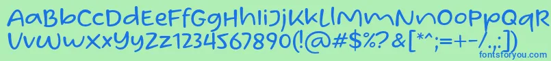 Шрифт Homade McRacken Regular Font by Situjuh 7NTypes – синие шрифты на зелёном фоне