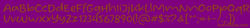 Saiba mais sobre a fonte Homade McRacken Regular Font by Situjuh 7NTypes Fonte Homade McRacken Regular Font by Situjuh 7NTypes – fontes marrons em um fundo roxo