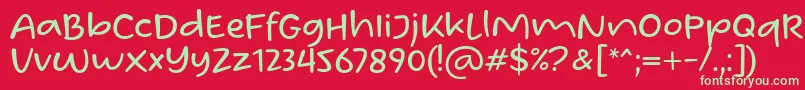 フォントHomade McRacken Regular Font by Situjuh 7NTypes – 赤い背景に緑の文字