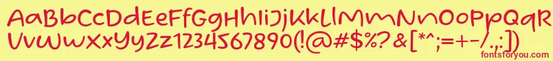 Homade McRacken Regular Font by Situjuh 7NTypes Font – Red Fonts on Yellow Background