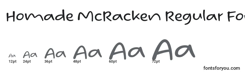 Размеры шрифта Homade McRacken Regular Font by Situjuh 7NTypes