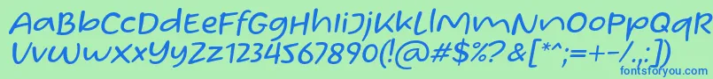 Homade McRacken Slant Font by Situjuh 7NTypes-Schriftart – Blaue Schriften auf grünem Hintergrund