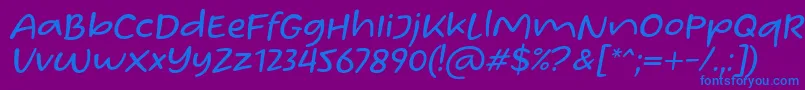 フォントHomade McRacken Slant Font by Situjuh 7NTypes – 紫色の背景に青い文字