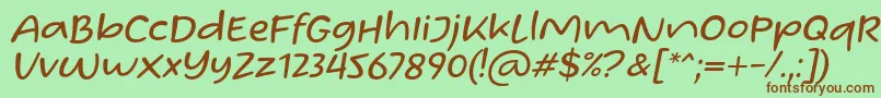 Homade McRacken Slant Font by Situjuh 7NTypes-fontti – ruskeat fontit vihreällä taustalla
