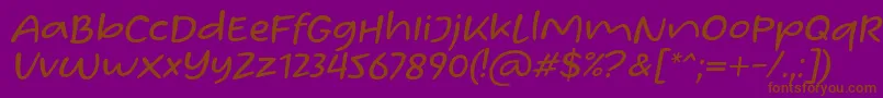 フォントHomade McRacken Slant Font by Situjuh 7NTypes – 紫色の背景に茶色のフォント